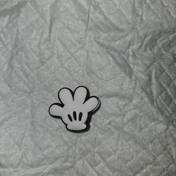 4/$8 Shoe Charm for Crocs - White Black Hand - Picture 2 of 2